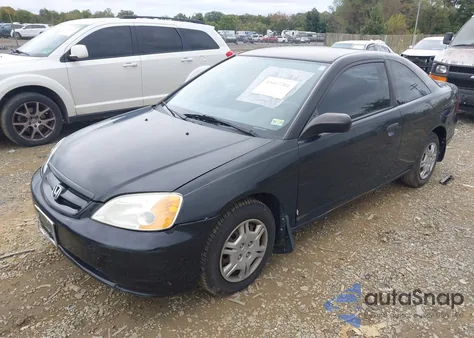 2001 Honda Civic Lx z USA, uszkodzony, nr VIN 1HGEM22521L068865